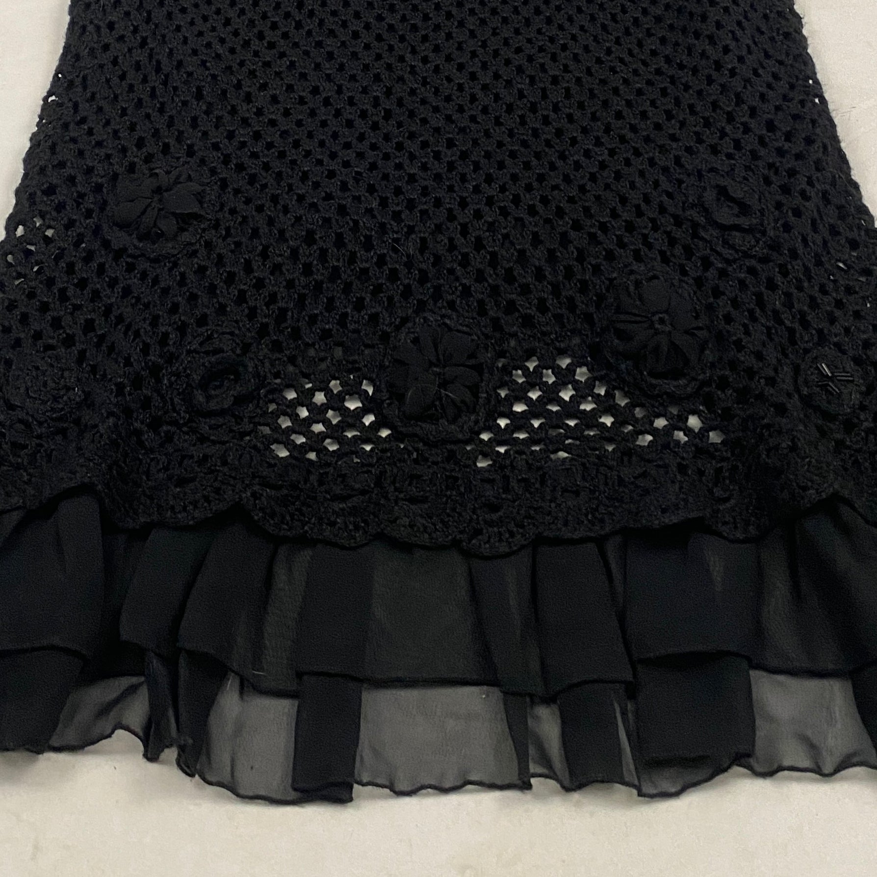 Black Embellished Crochet Fairy Skirt (L)
