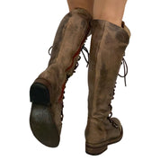 Brown Lace Up Knee High Boots (6)