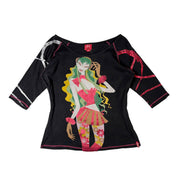 Miss Sixty Portrait Graphic Half Sleeve Top (M)