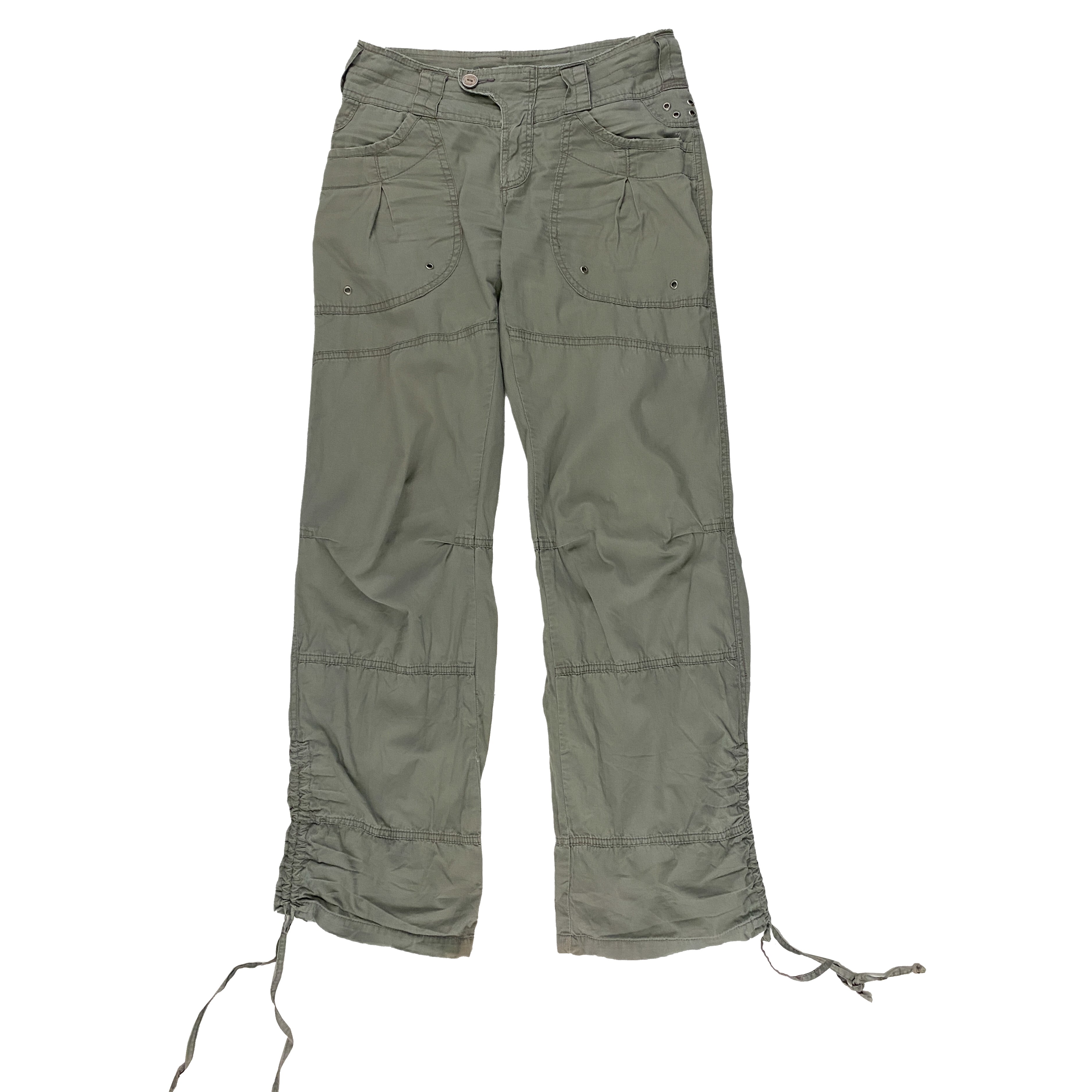 Olive Scrunch Cargos (XS)