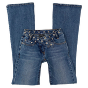Bebe Asymmetric Button Waist Low Rise Flare Jeans (XXS/XS)