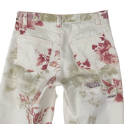 Italian La Vie En Rose Floral Leopard Print Jeans (XS)