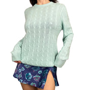 Mint Cashmere Cable Knit Sweater (S)
