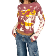 Miss Sixty Faces Graphic Long Sleeve Top (S)