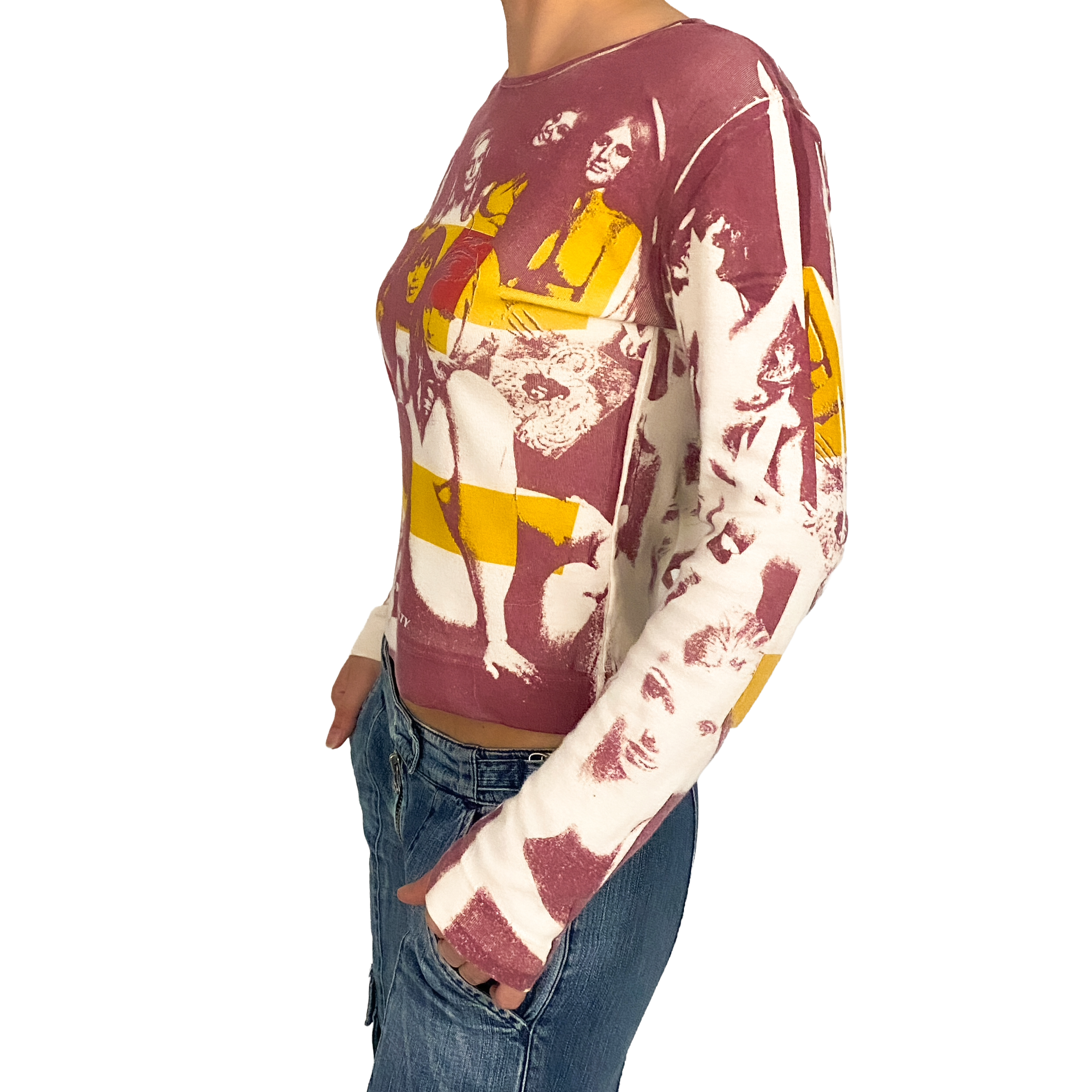 Miss Sixty Faces Graphic Long Sleeve Top (S)