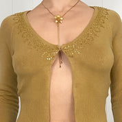 Gold Rose Bolo Necklace