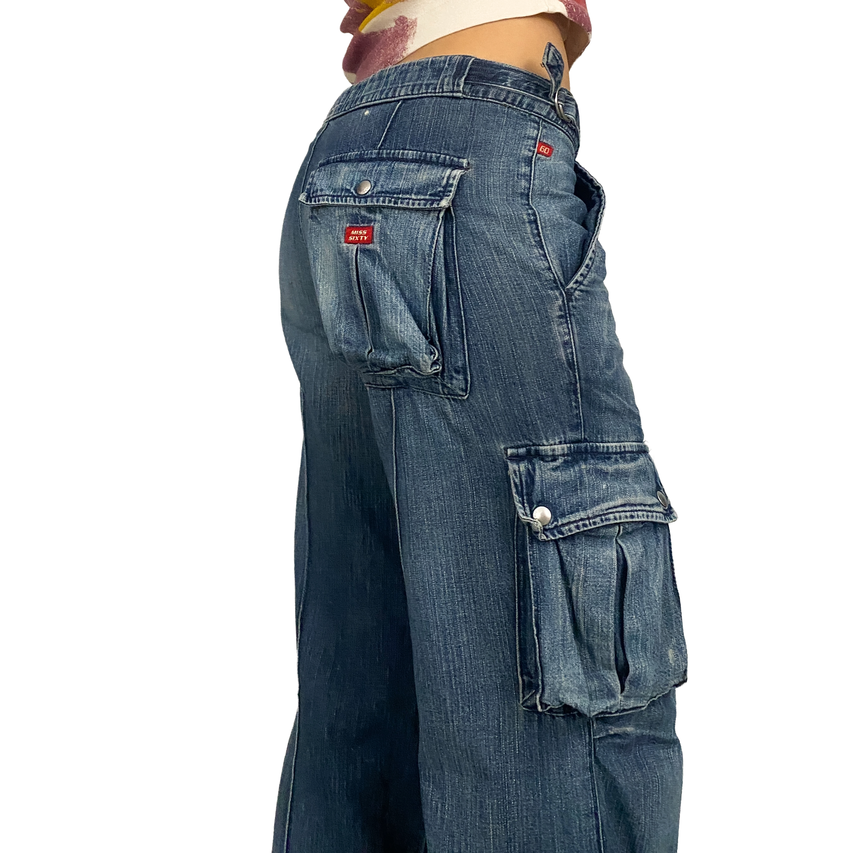 Miss Sixty 2000s Low Rise Dublin Cargo Jeans (XS/S)