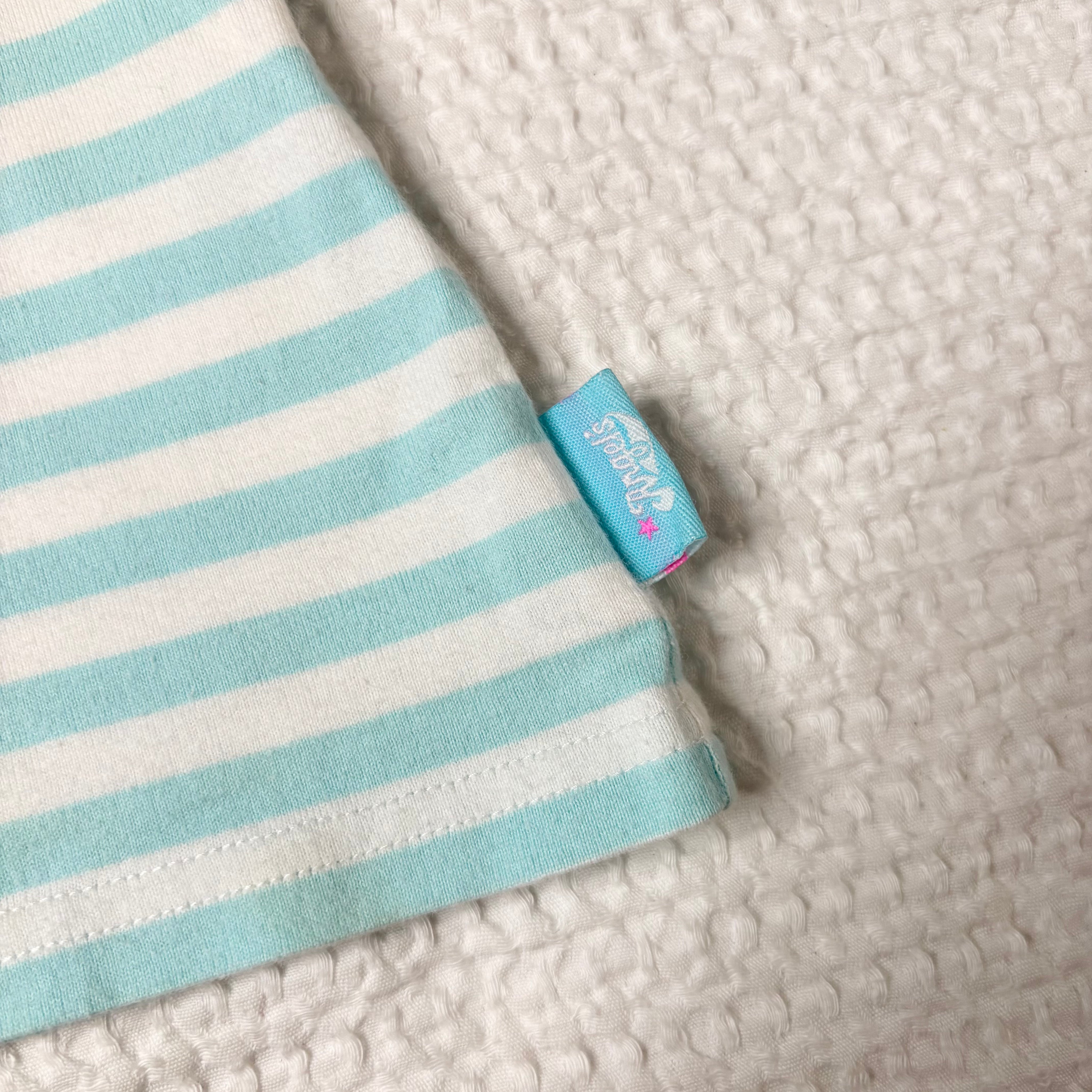 Angel Blue Ice Cream Graphic Striped Tank (S)