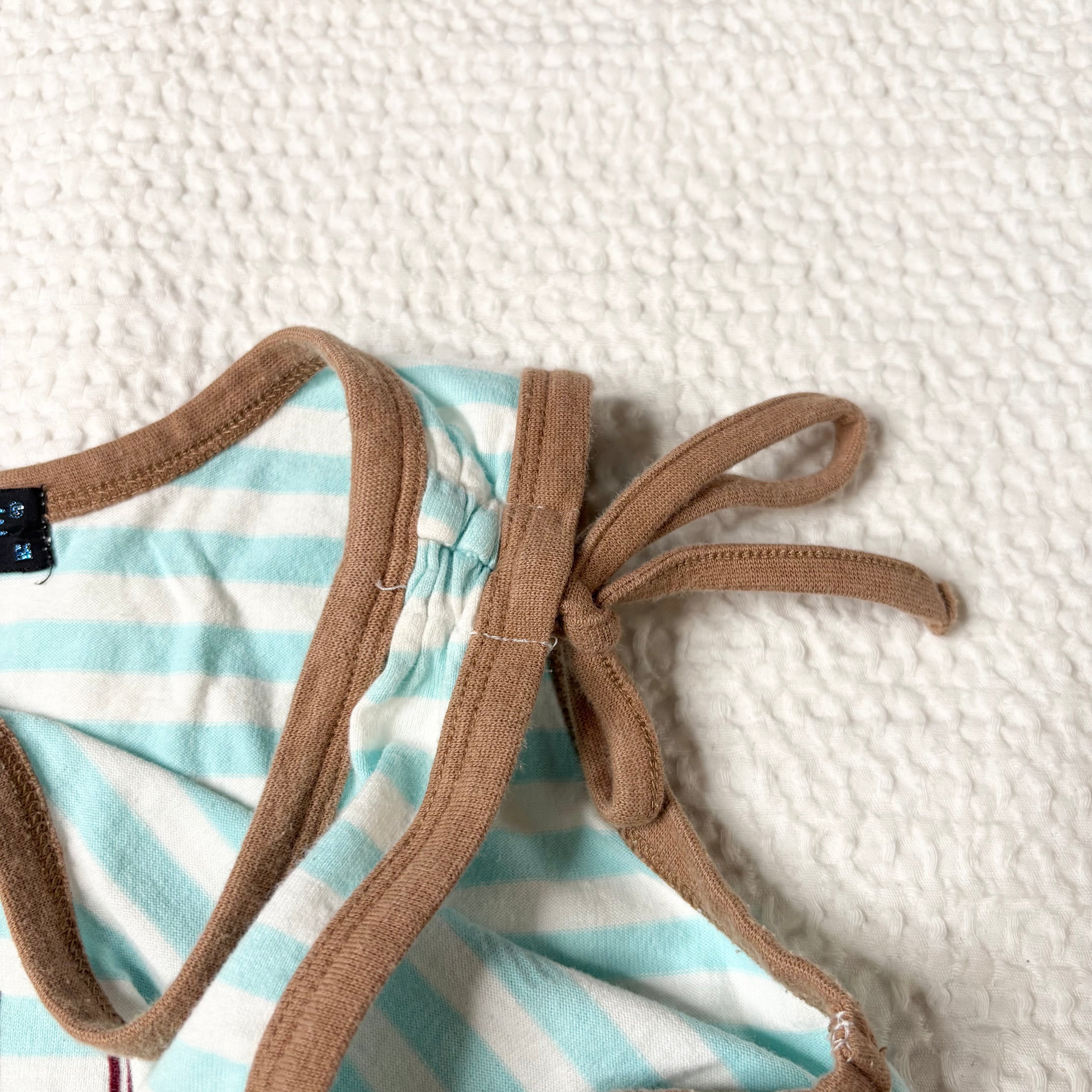 Angel Blue Ice Cream Graphic Striped Tank (S)
