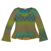Manoosh Diamond Knit Bell Sleeve Top (S)
