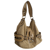 2000s Guess Monogram Tan Hobo Bag