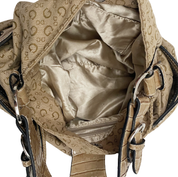 2000s Guess Monogram Tan Hobo Bag