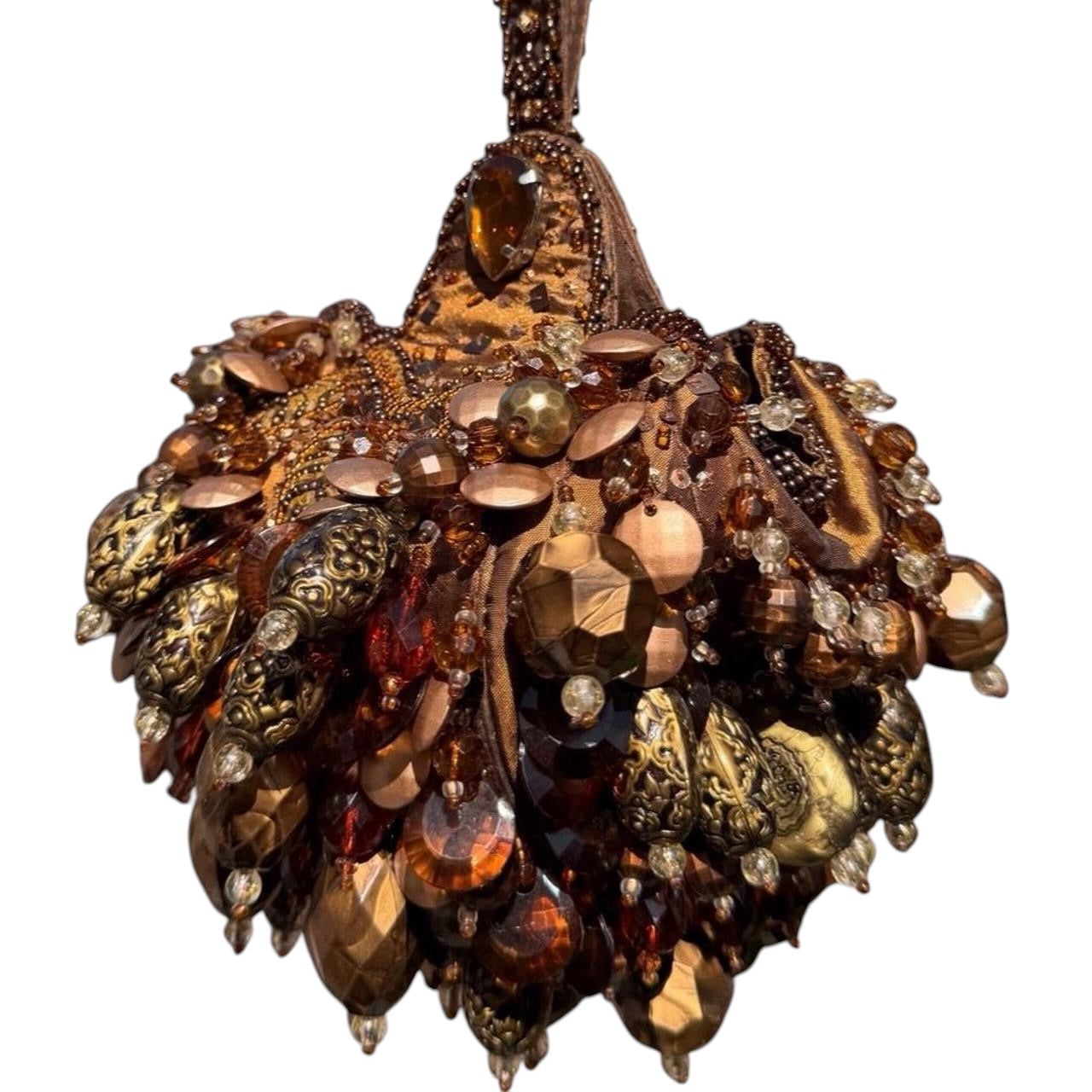 Vintage Mary Frances Brown Beaded Purse
