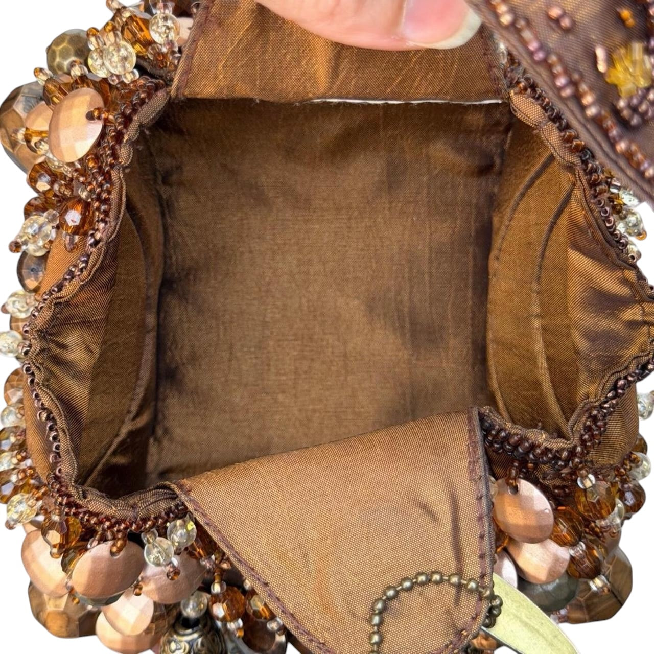 Vintage Mary Frances Brown Beaded Purse