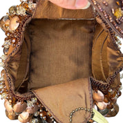 Vintage Mary Frances Brown Beaded Purse