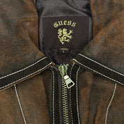 Guess 2000s Espresso Brown Leather Jacket (S)