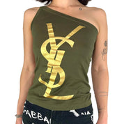 Vintage YSL One Shoulder Top (XS/S)