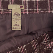Forever 21 2000s Brown & Pink Plaid Wool Pleated Mini Skirt (S)