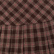 Forever 21 2000s Brown & Pink Plaid Wool Pleated Mini Skirt (S)