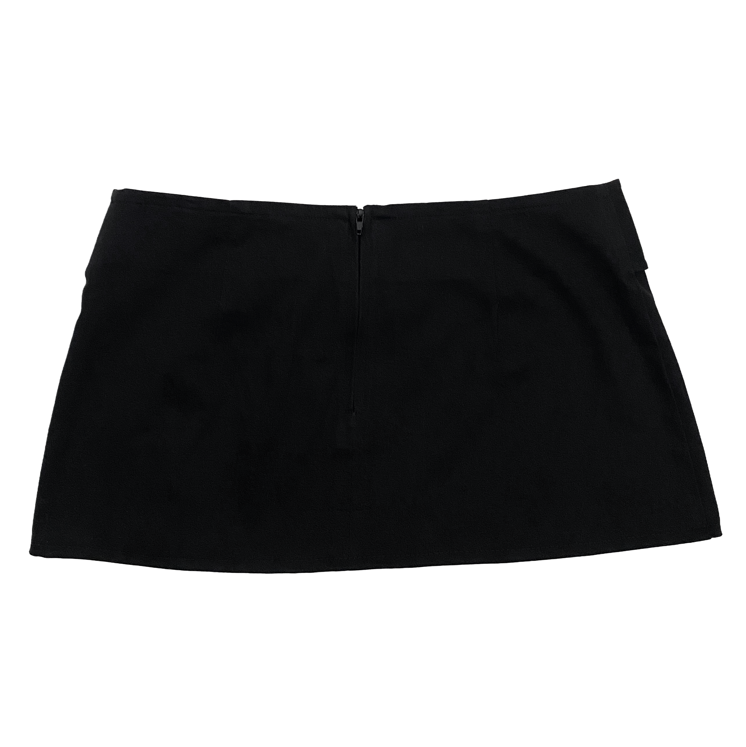 Tracy Evans 2000s Black Cotton Buckle Mini Skirt (XS)