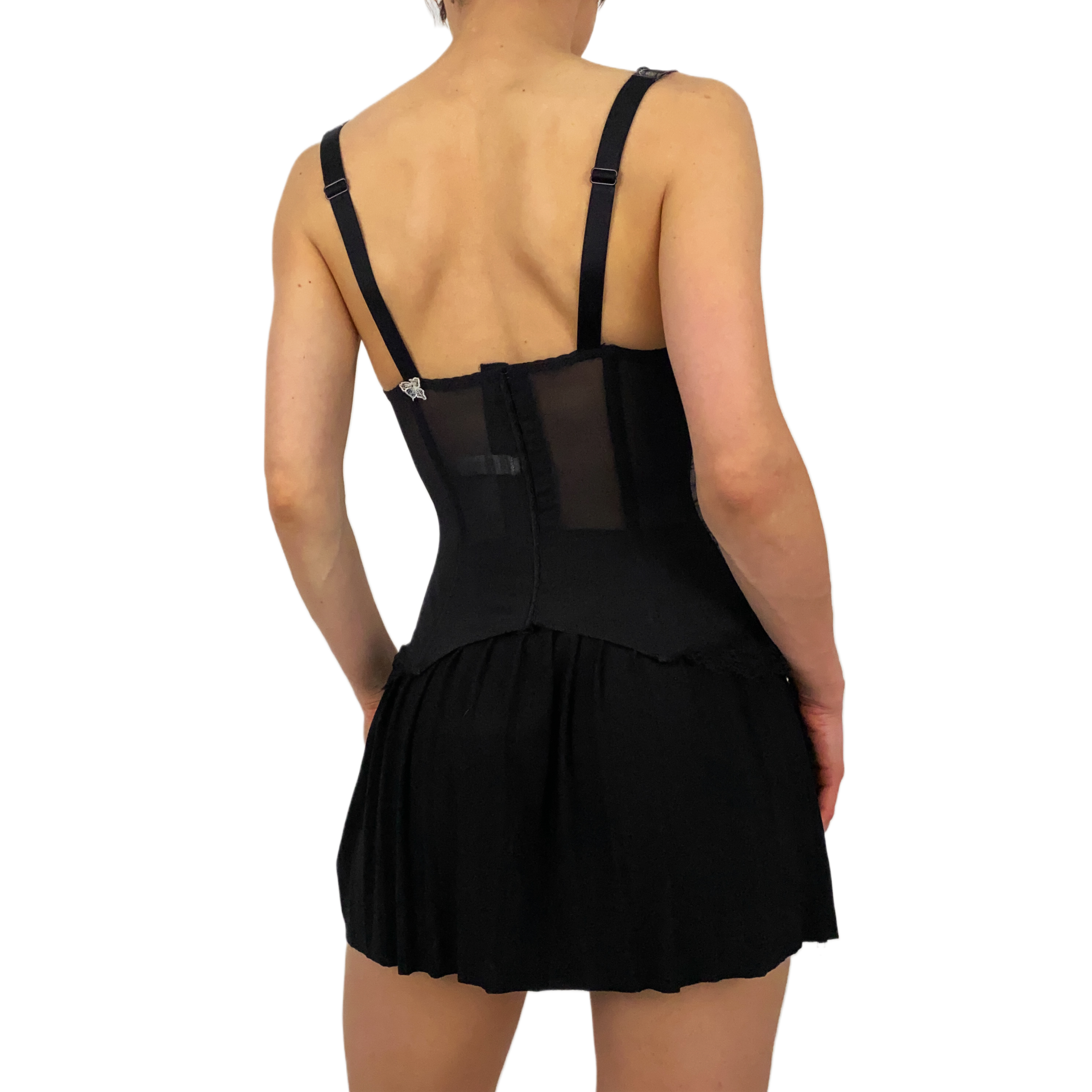 Satin Mesh Floret Bustier (XS/32F)