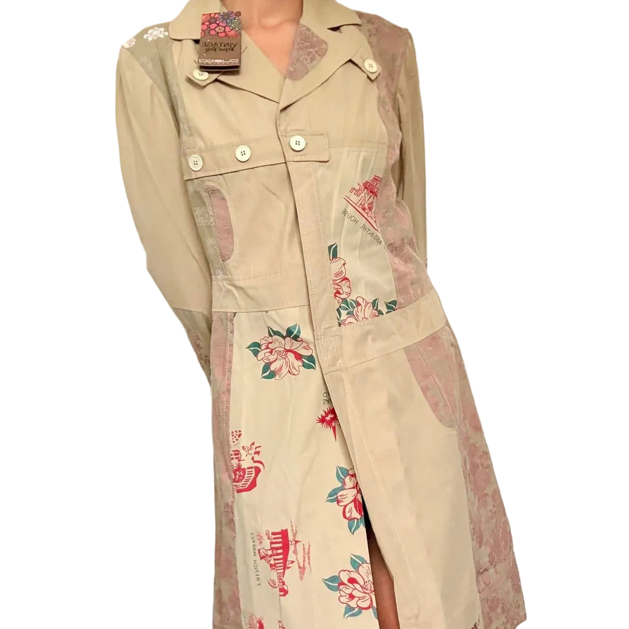 Deadstock Custo Barcelona Floral Trench Coat (L)