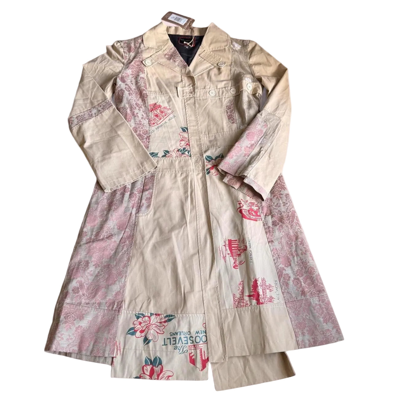 Deadstock Custo Barcelona Floral Trench Coat (L)