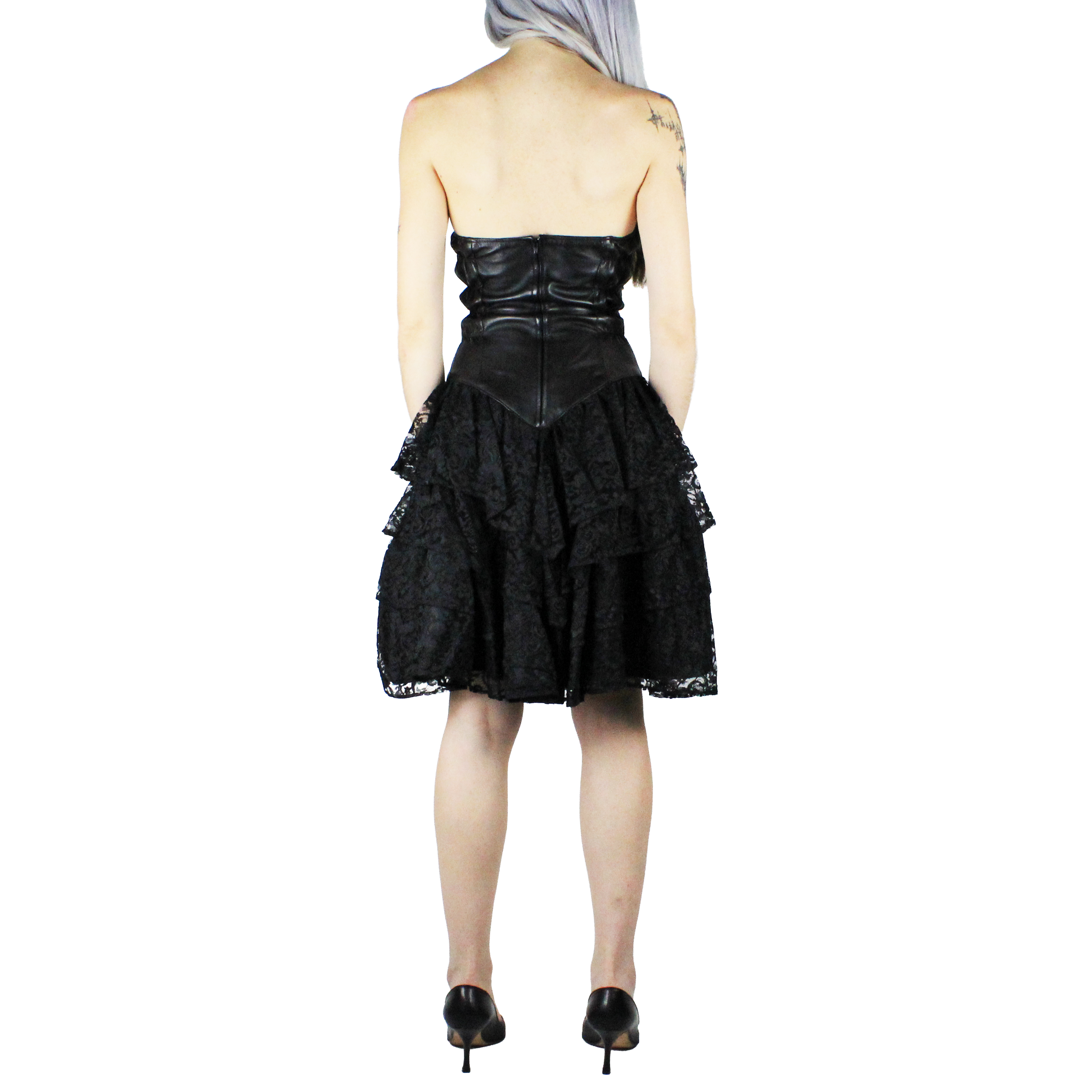 90s Leather Bustier Dress (S)