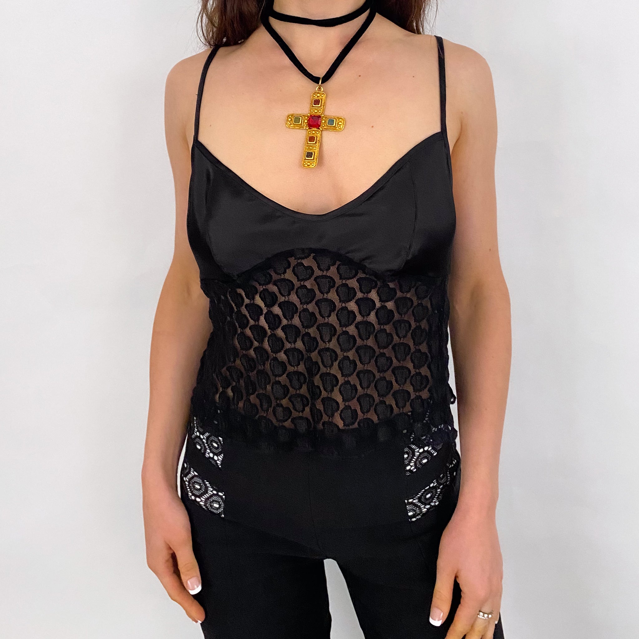 Vintage Heart Print Cami - Large