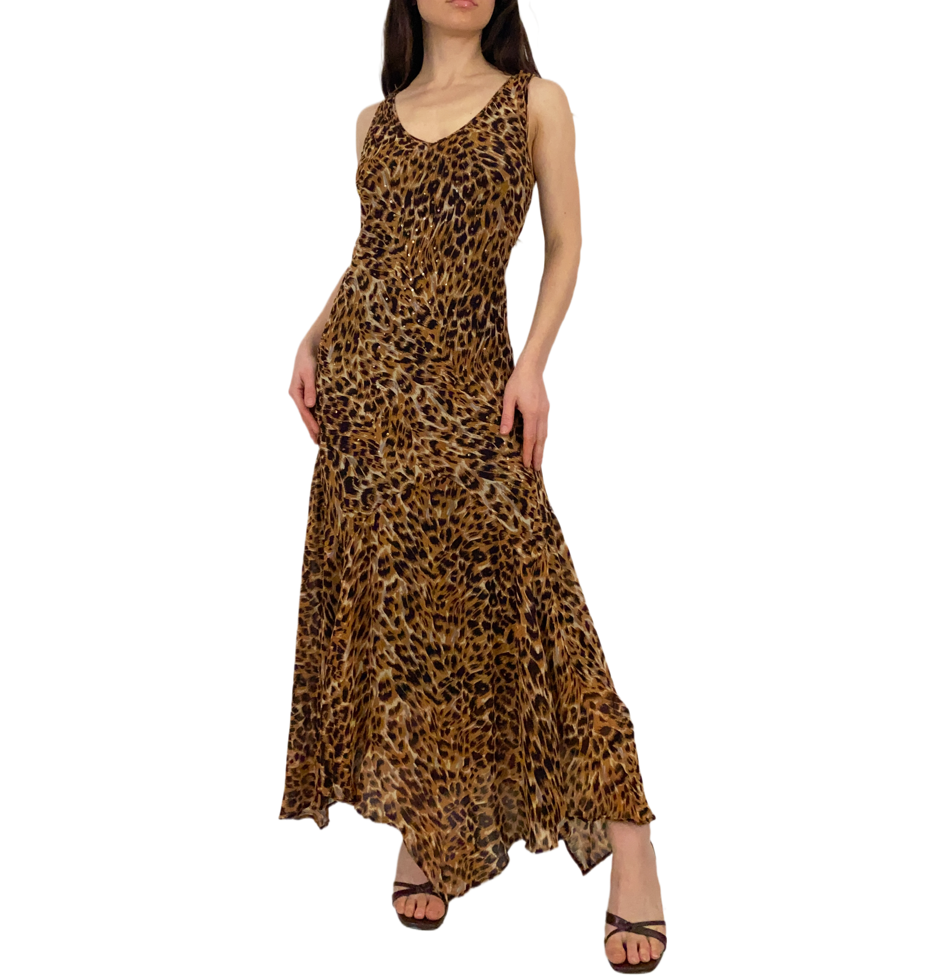 Slinky Cheetah Sequin Dress (M)