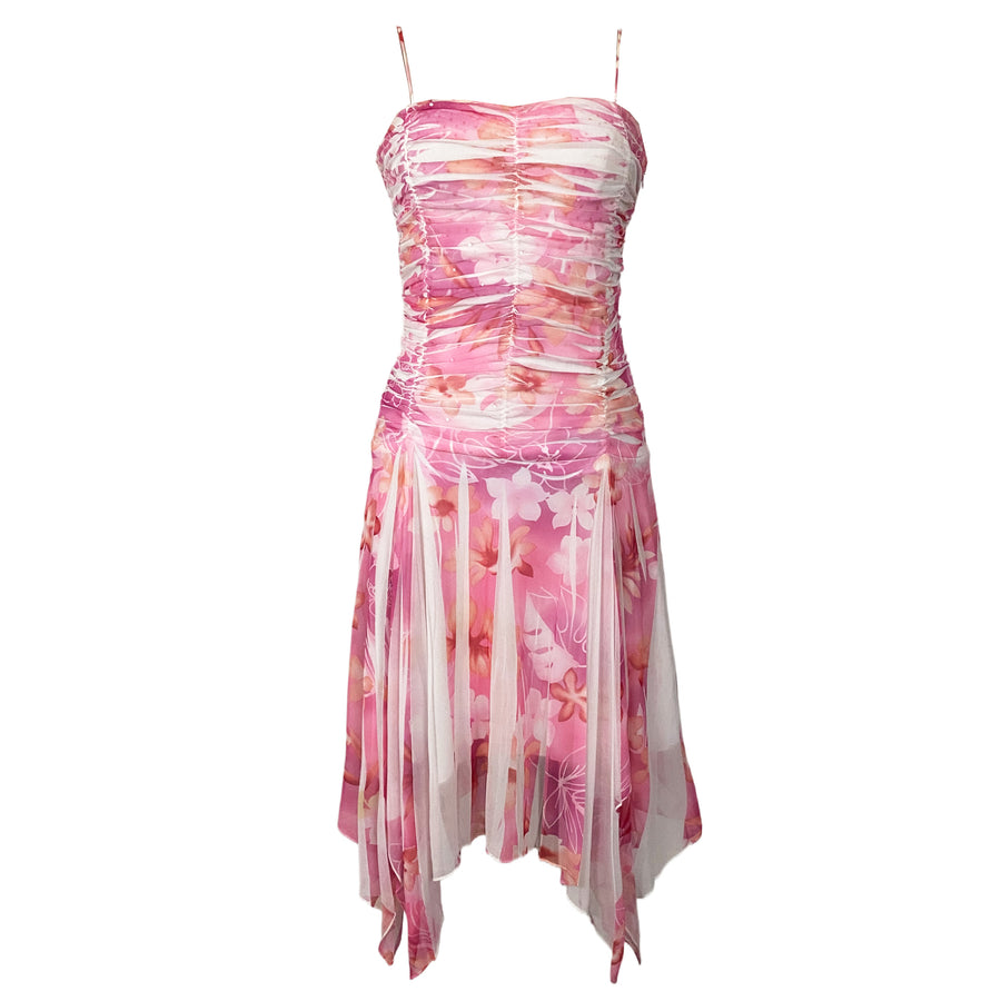 Y2K Pink Mesh Sequin Fairy Dress (S)