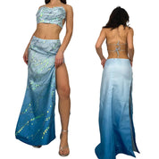 Aquamarine Embellished Party Skirt Set (S/M)