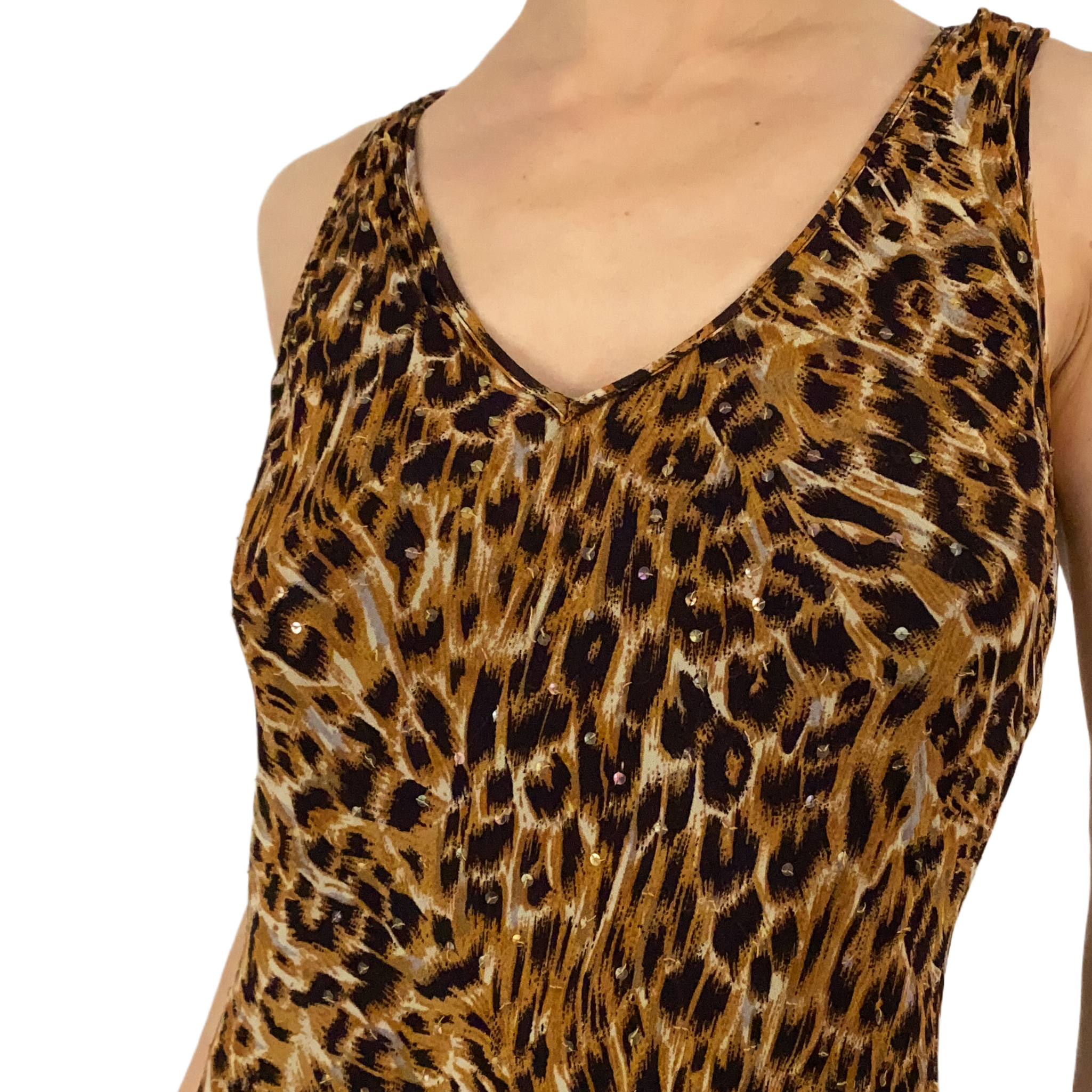 Slinky Cheetah Sequin Dress (M)