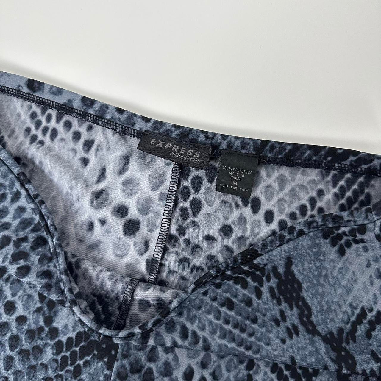 90s Blue Snakeskin Flare Pants (M)