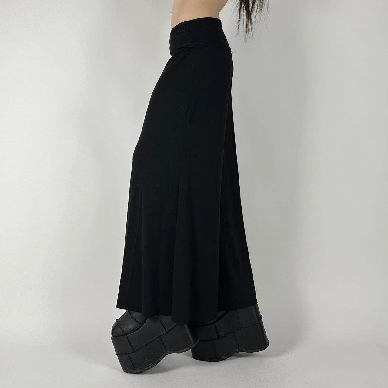 Y2K 00s Black Wide Leg Pants (S)
