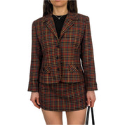 Micro Mini Plaid Suit Set (S)