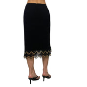 Embellished Thigh Slit Midi Skirt (S)