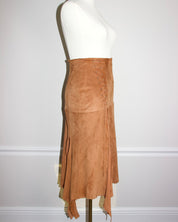 90s Suede Lace Up Skirt (XXS/XS)