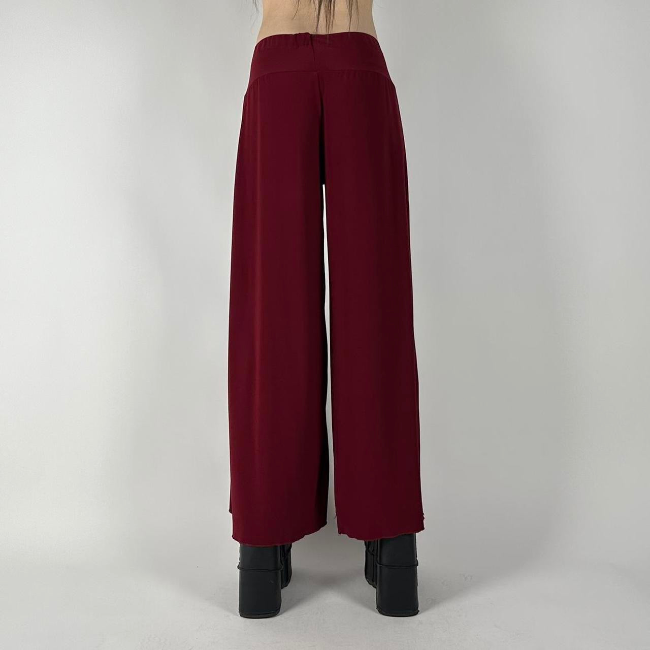 Y2K 00s Dark Red Wide Leg Pants (S)