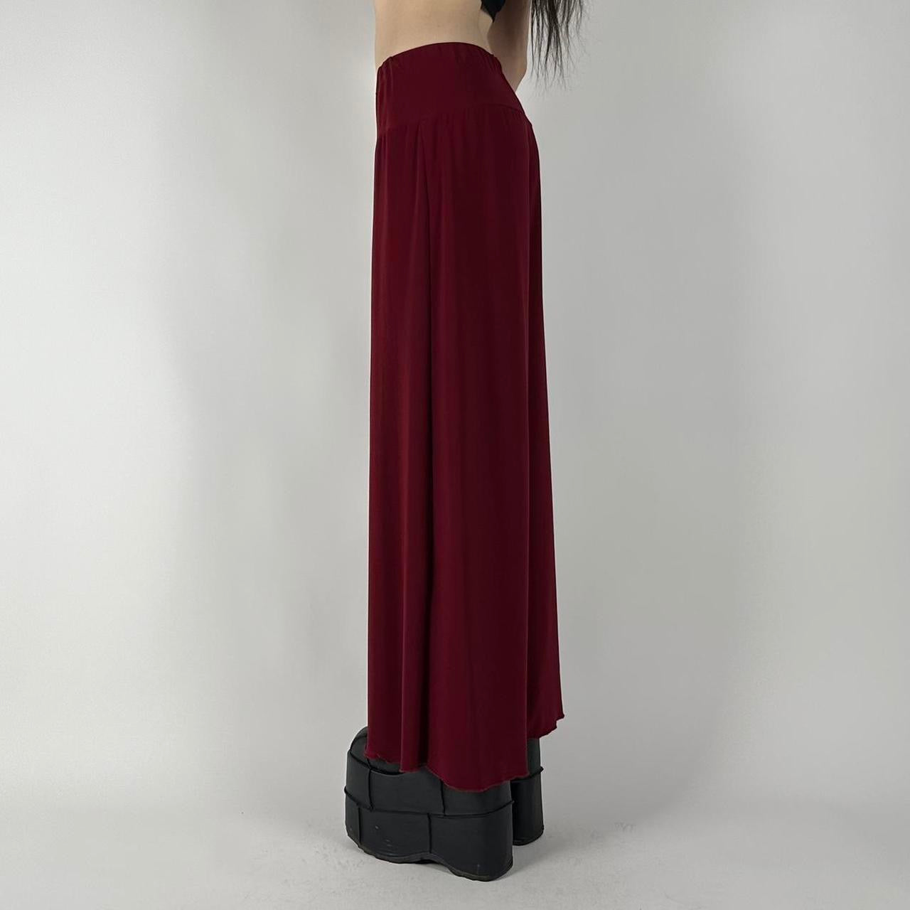 Y2K 00s Dark Red Wide Leg Pants (S)