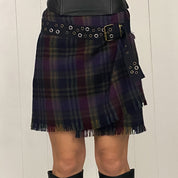 Henri Bendel Wool Plaid Wrap Skirt (S)
