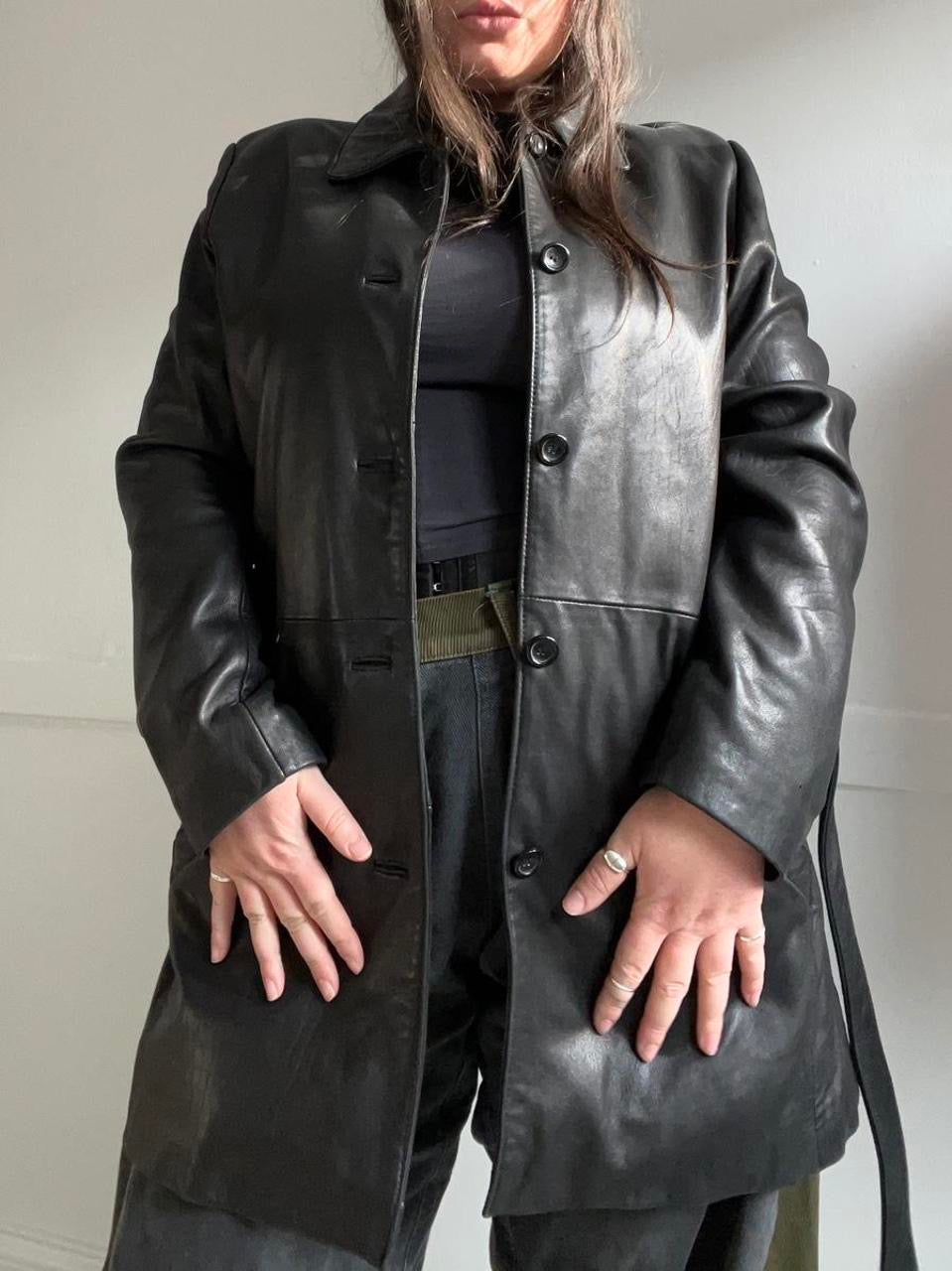 Vintage 90s Genuine Leather Jacket (L)