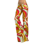 Miss Sixty 2000s Ultra Low Rise Psychedelic Flare Trousers (S)