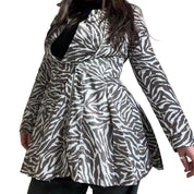 Vintage Y2K Zebra Print Raincoat (M)