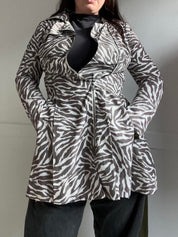Vintage Y2K Zebra Print Raincoat (M)