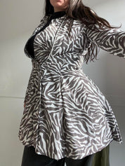 Vintage Y2K Zebra Print Raincoat (M)