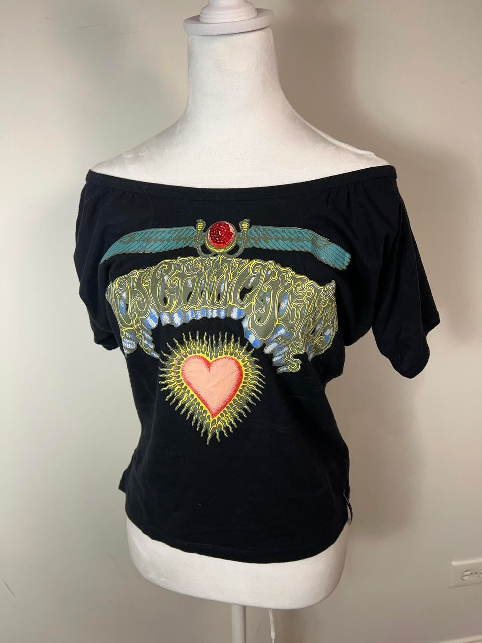Vintage Y2K Moschino Jeans off-the-shoulder top (S/M)
