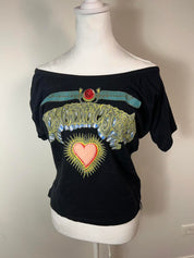Vintage Y2K Moschino Jeans off-the-shoulder top (S/M)