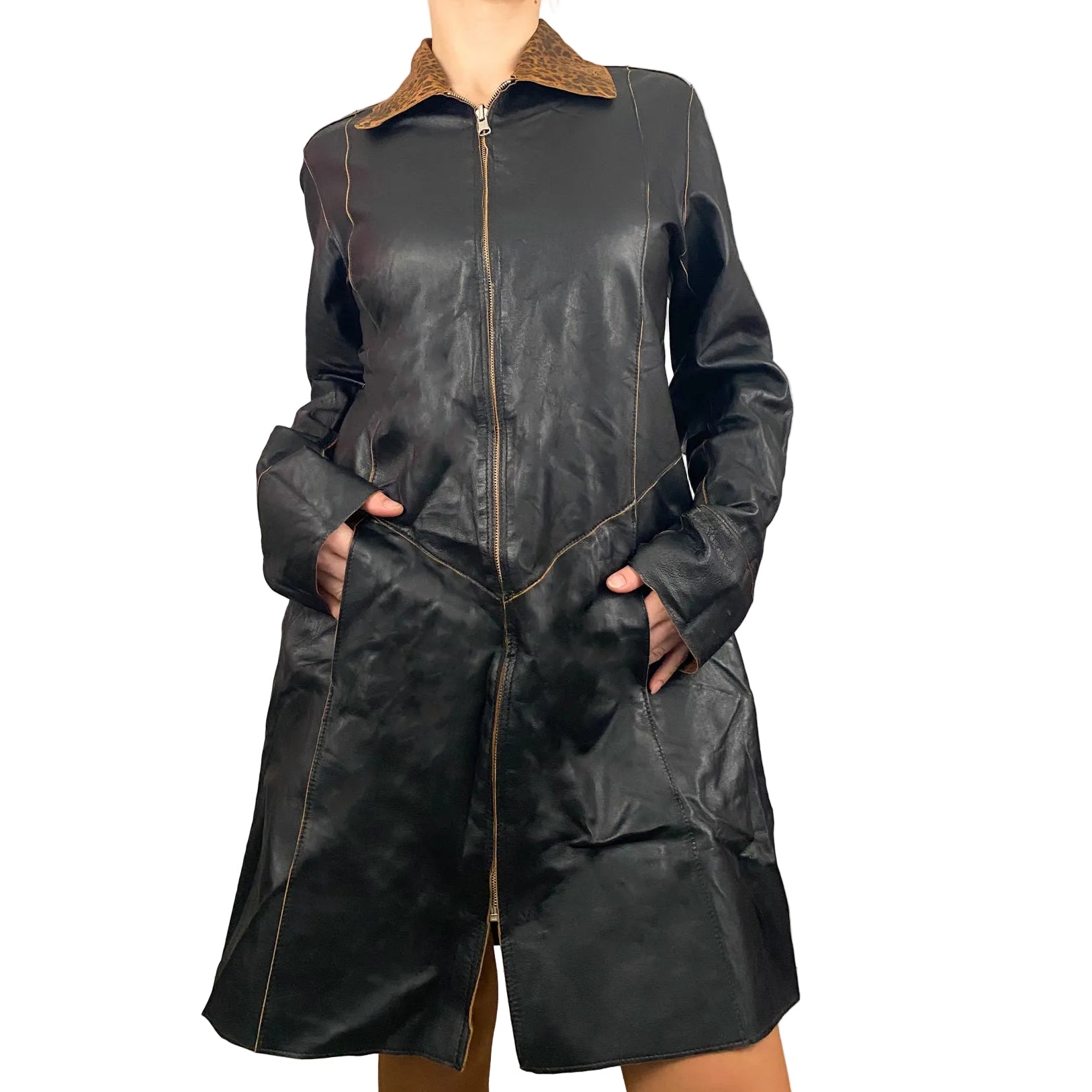 Reversible Leopard Lace or Black Jacket (M)