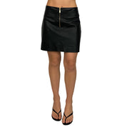 Black Leather Mini Skirt (S)